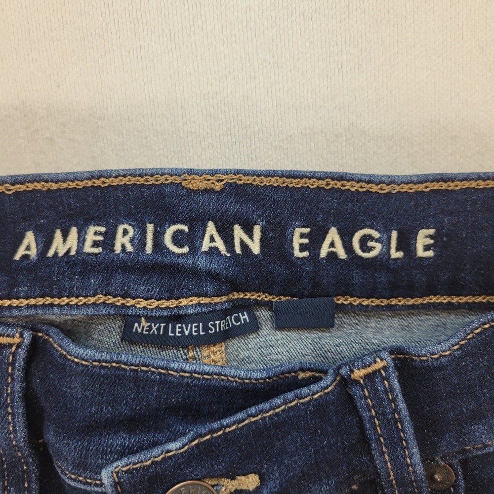 American Eagle Flare Jeans Womens 00 Super High Rise Stretch Dark Wash Denim - Picture 7 of 12